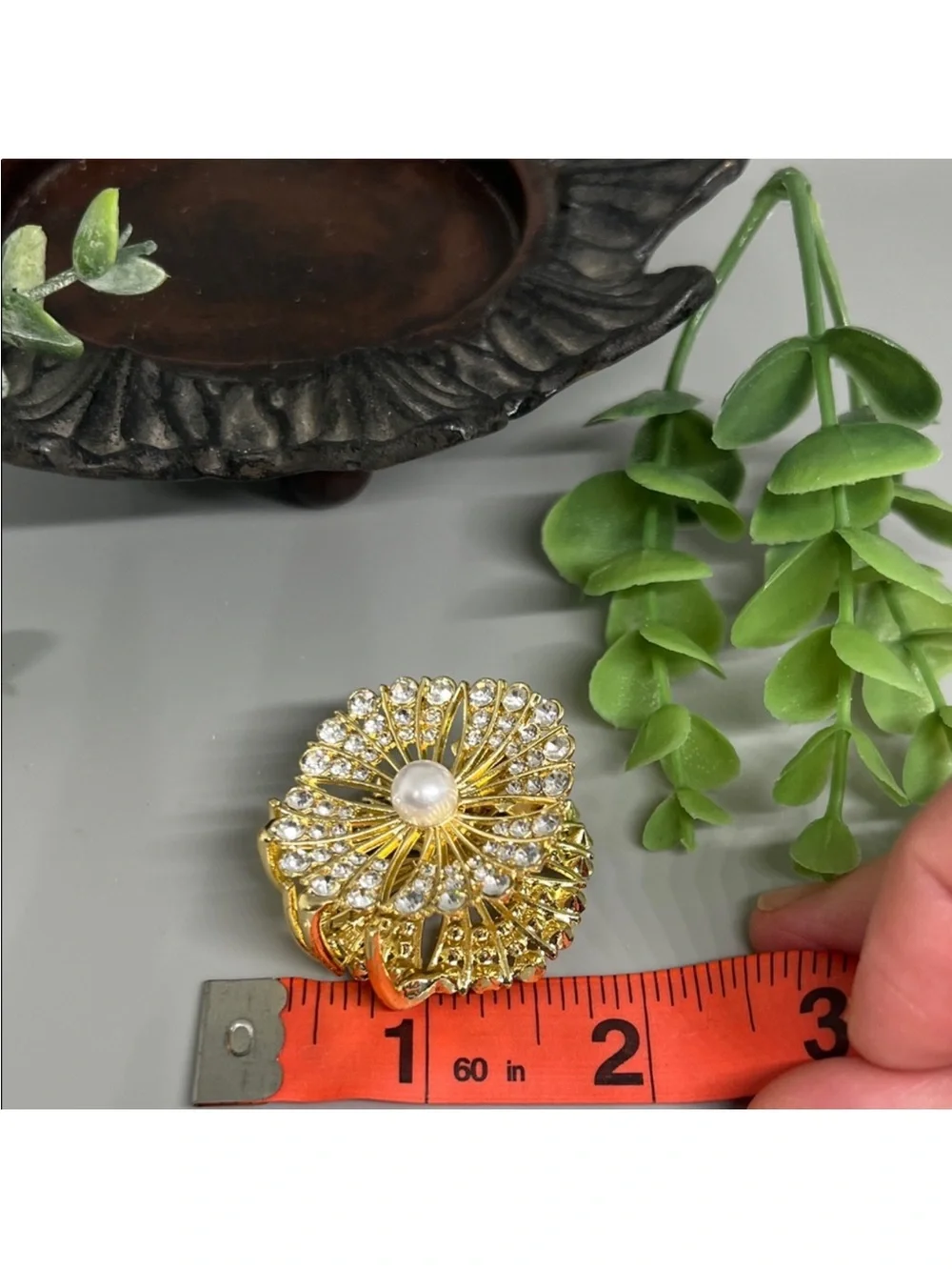 Gold-Tone Crystal & Pearl Floral Hair Clip Women’s Hair FINAL PRICE DROP